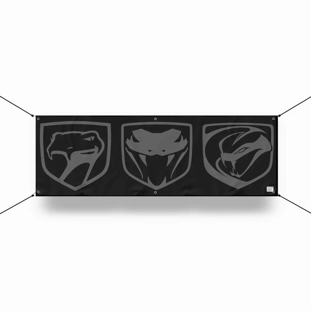 Banner - Dodge Viper Tri-Logo - Multiple Color Options 1
