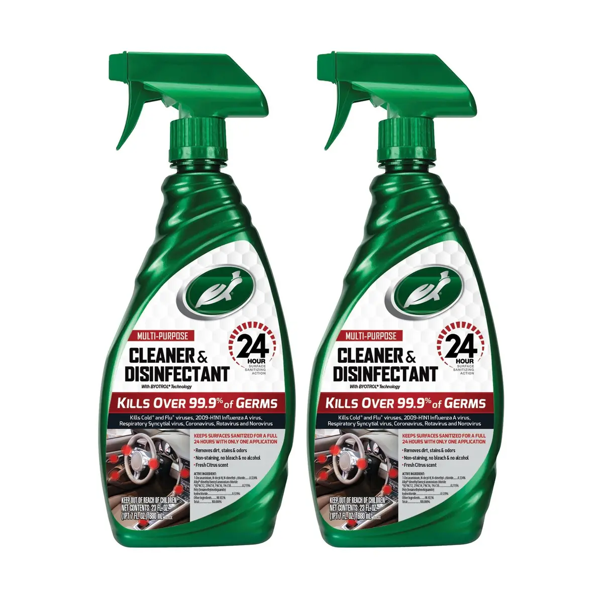 Byotrol Technology Multi-Purpose Disinfectant Spray – 24-Hour Surface Sanitizing, EPA-Registered, 23 Fl Oz (2-Pack)