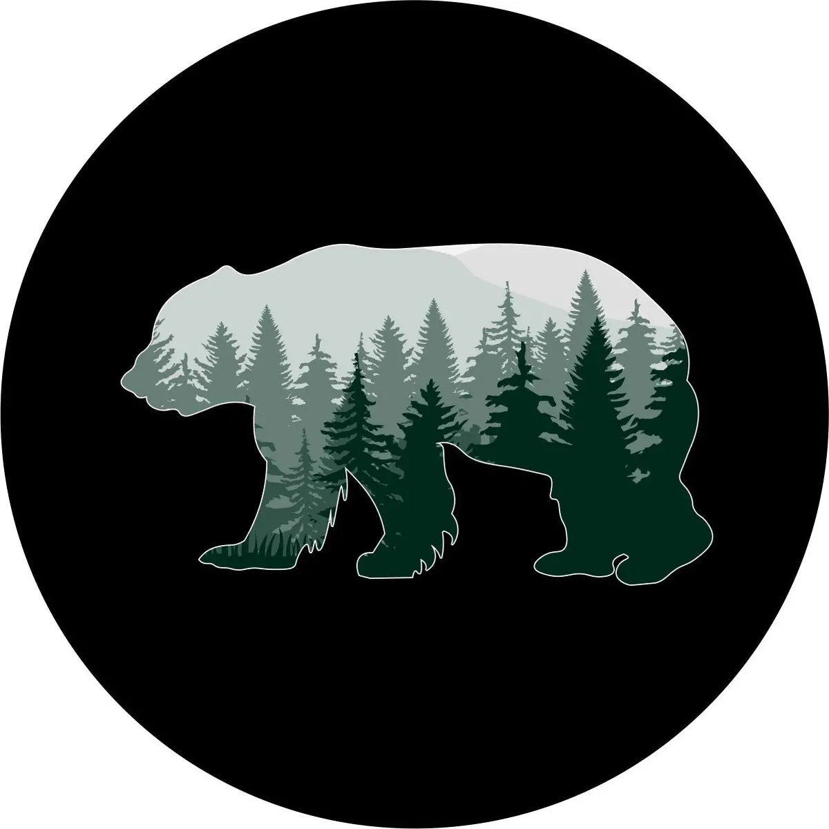 Bear & The Forest Silhouette Spare Tire Cover 1