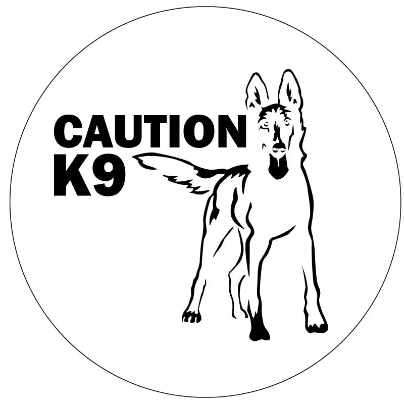 Belgian Malinois - Caution K9 Spare Tire Cover - Jeep, Rv, Camper, Bronco & More 2