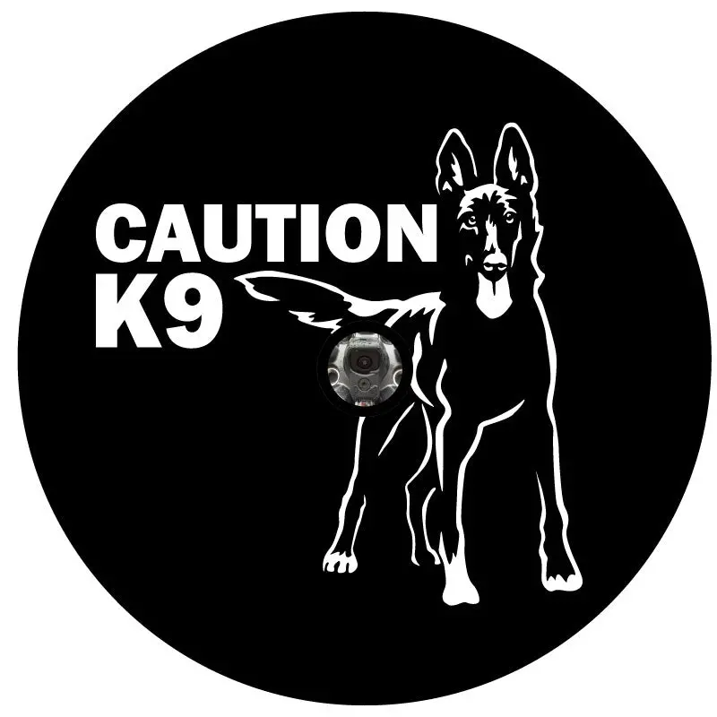 Belgian Malinois - Caution K9 Spare Tire Cover - Jeep, Rv, Camper, Bronco & More 5