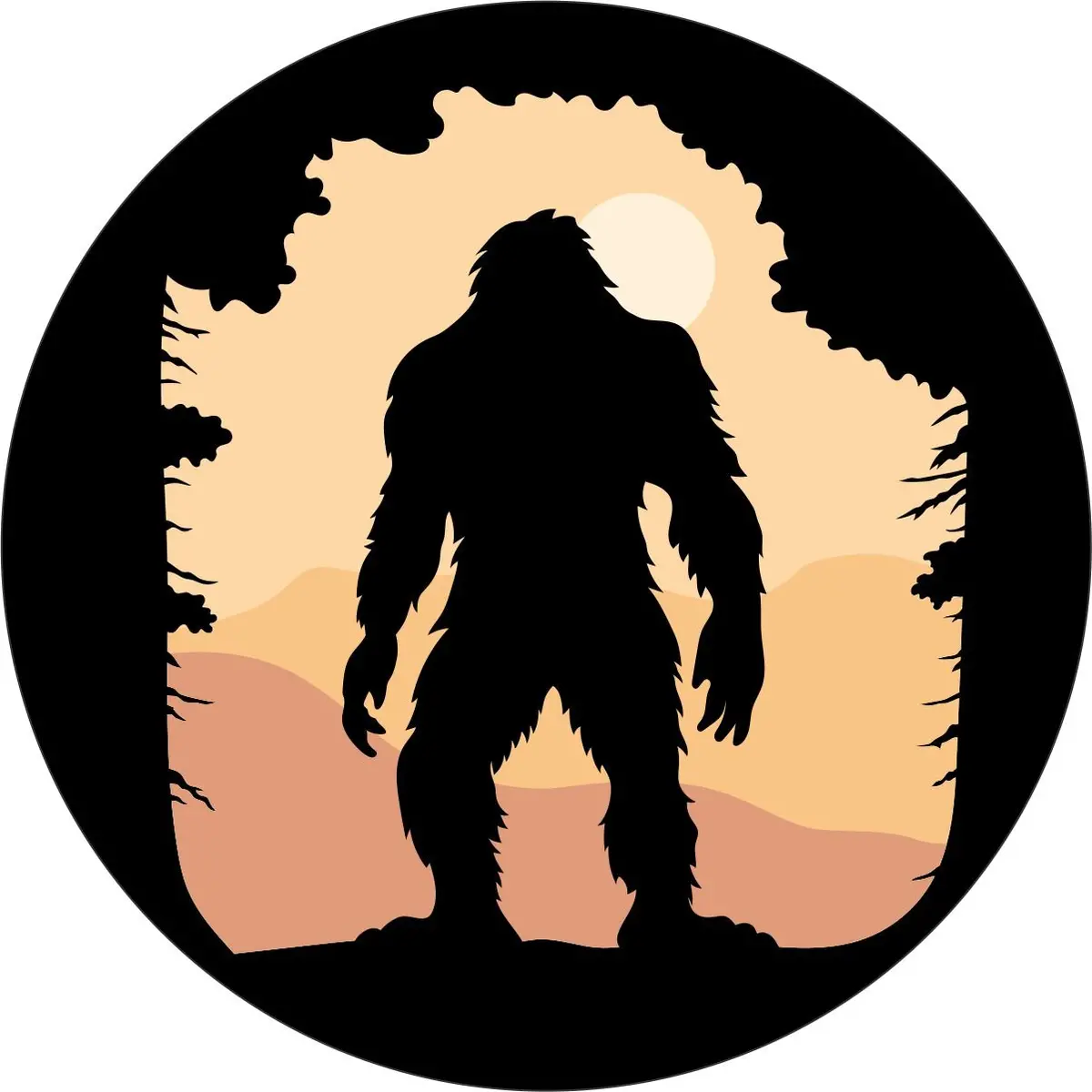 Bigfoot Sasquatch In The Mountains Spare Tire Cover For Bronco, Rv, Jeep, Camper, & More 1