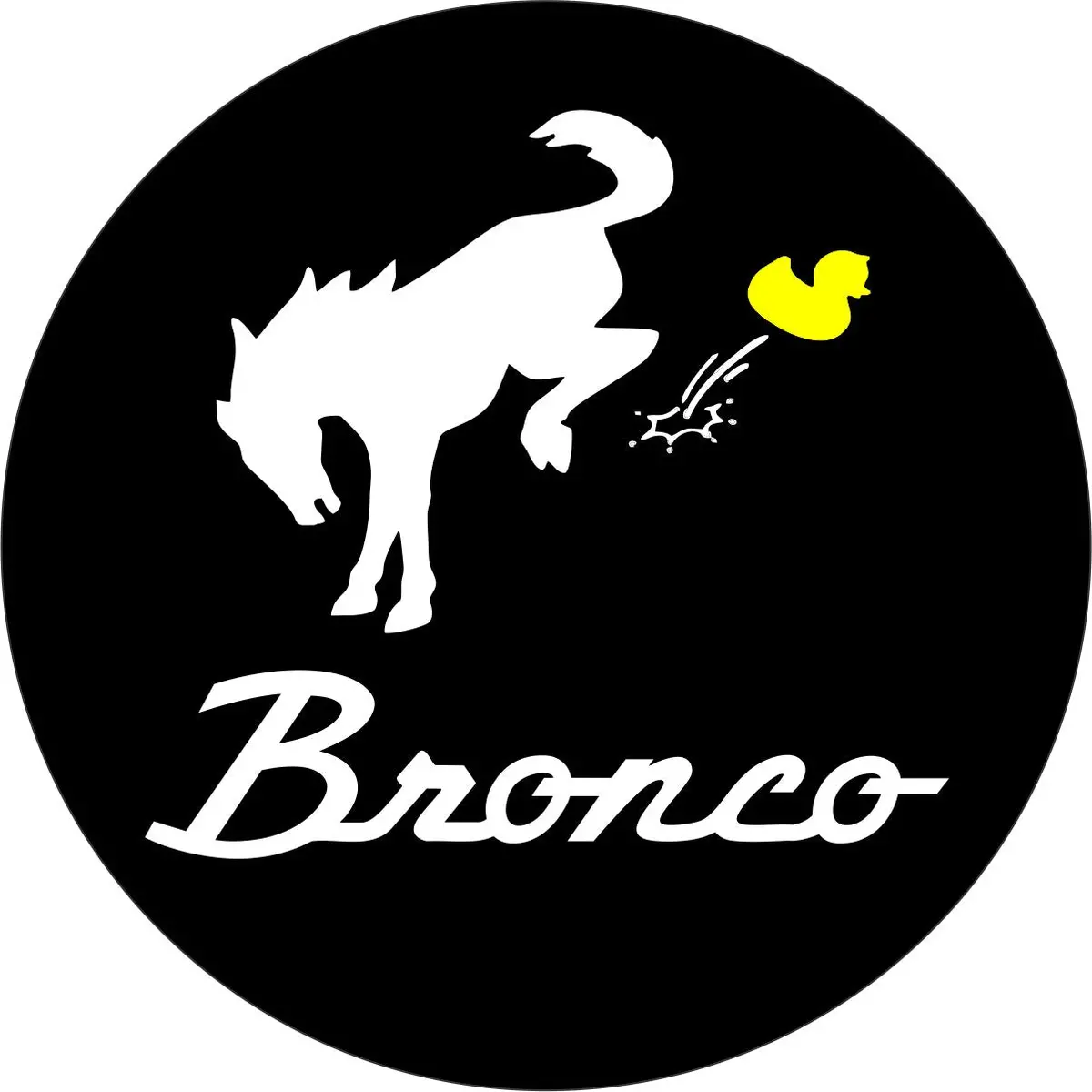 Bronco Bucking A Duck With Bronco Wording Spare Tire Cover Jeep, Bronco, Rvs And More 1