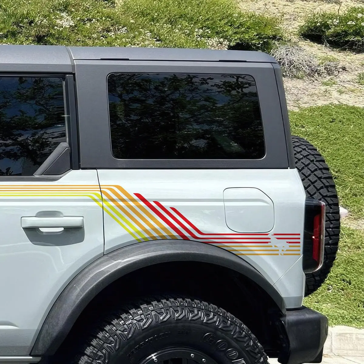 Bronco Color Stripes Decal Sticker. Red, Orange, Yellow Racing Stripes. #6973 1