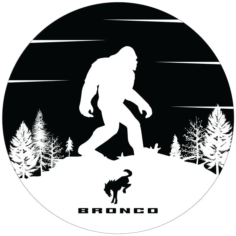 Bronco Horse Logo & Sasquatch Spare Tire Cover For Ford Broncos & More 1