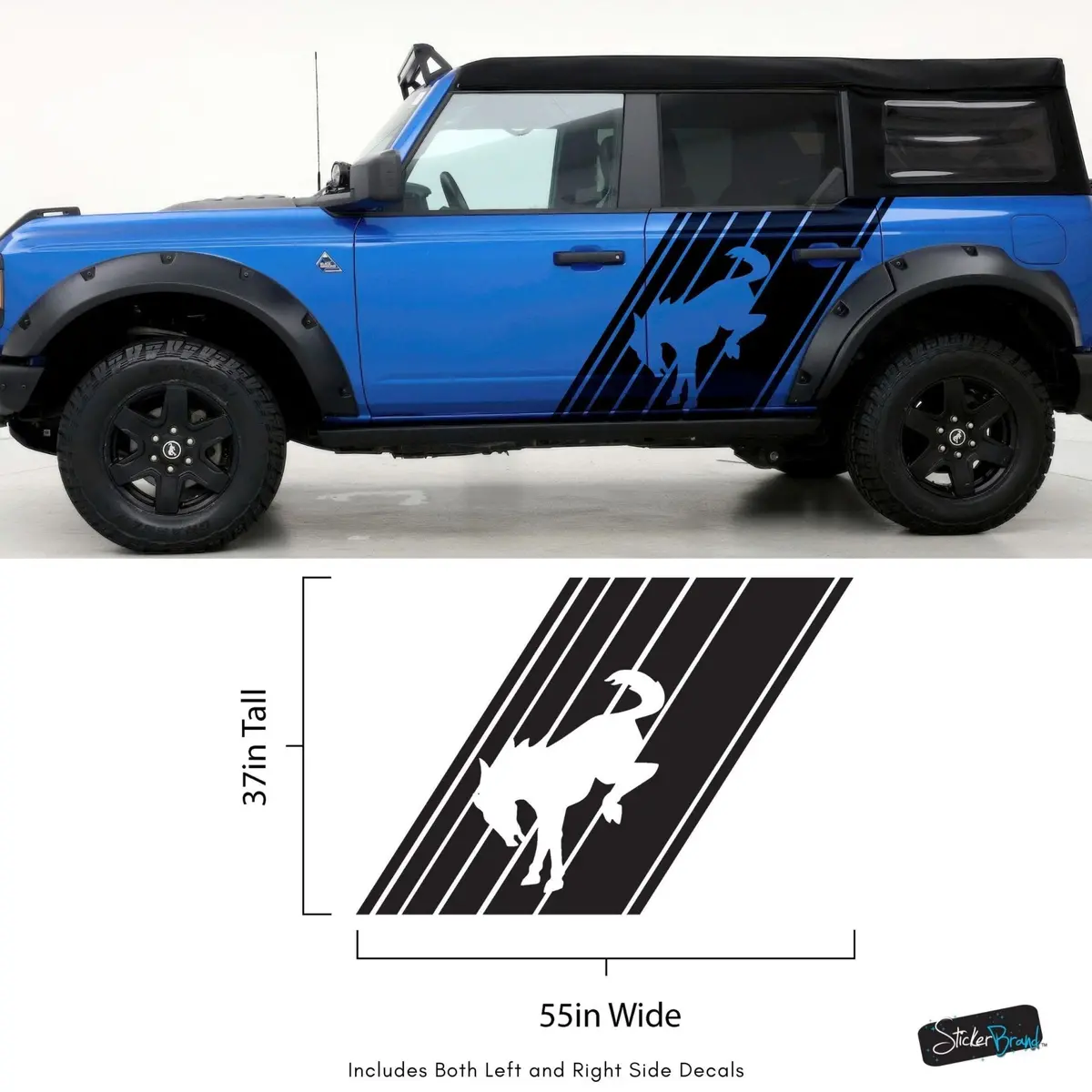 Bronco Horse Side Panel Car Graphic Sticker. #6952 1