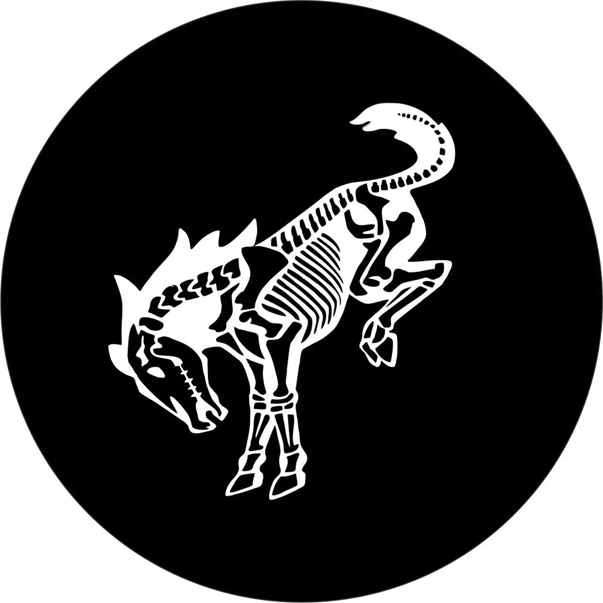 Bronco Horse Skeleton Bronco Spare Tire Cover 1