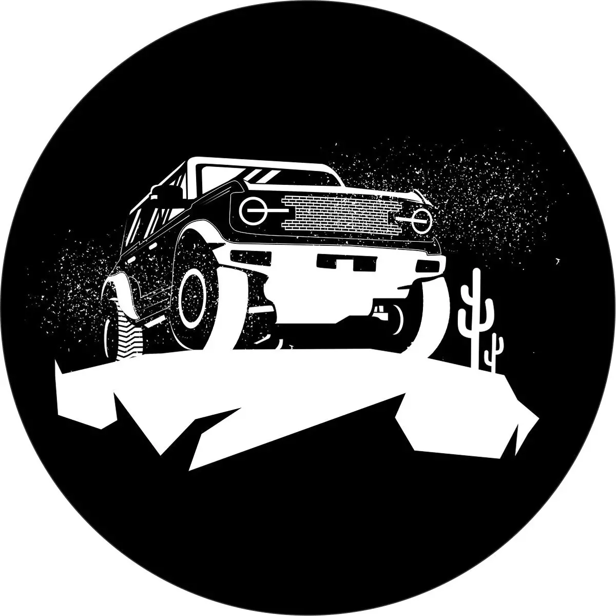 Bronco On The Cliff - Spare Tire Cover For Broncos 1