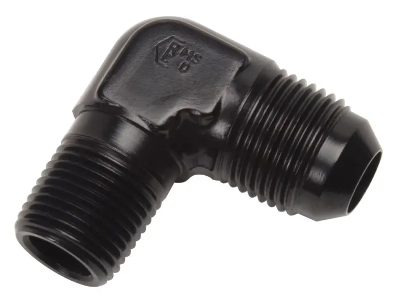Russell Performance -8 An To 3/8" Npt 90-Degree Flare-To-Pipe Adapter – Black Anodized 1