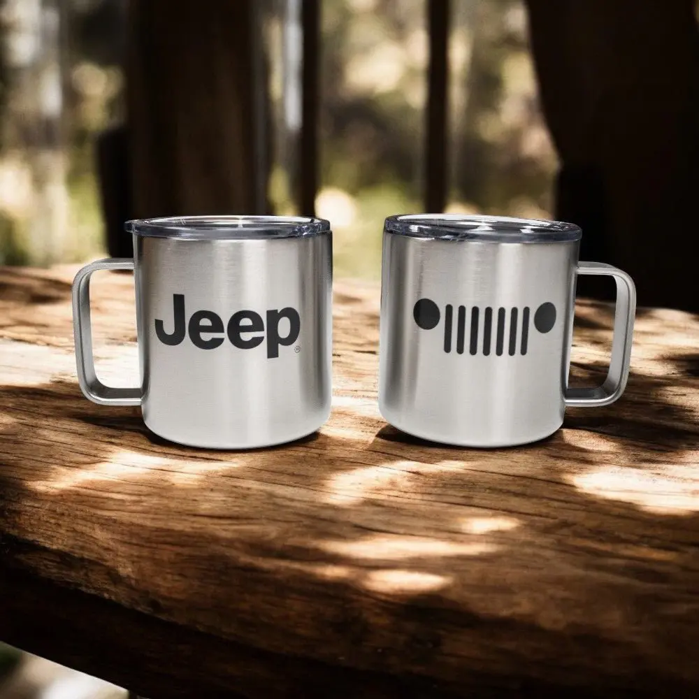 Camper Mug - Jeep Insulated - Silver 1