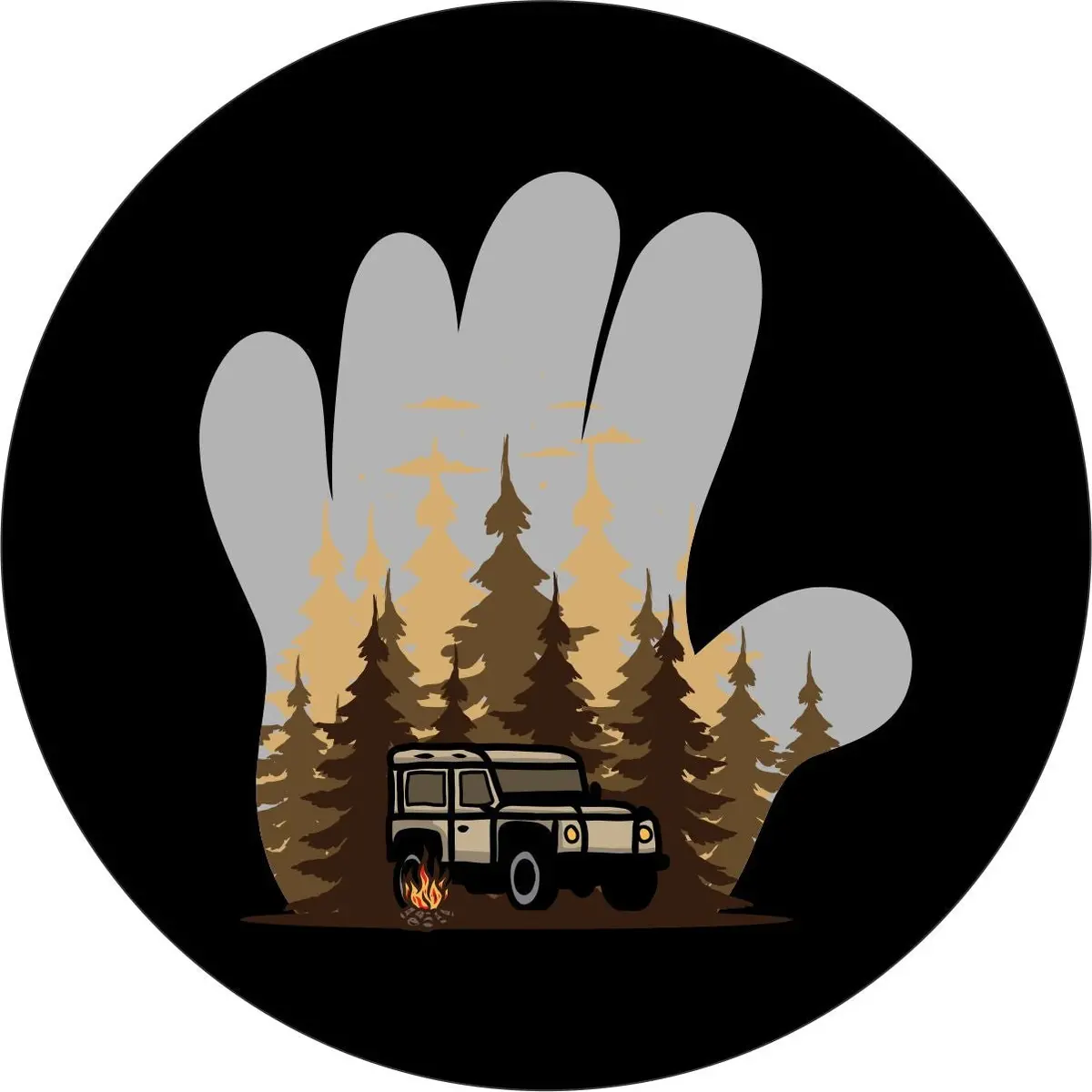 Camping By The Fire + Jeep Wave Suv Spare Tire Cover | Jeep, Bronco, Rv, Camper, Trailers 1