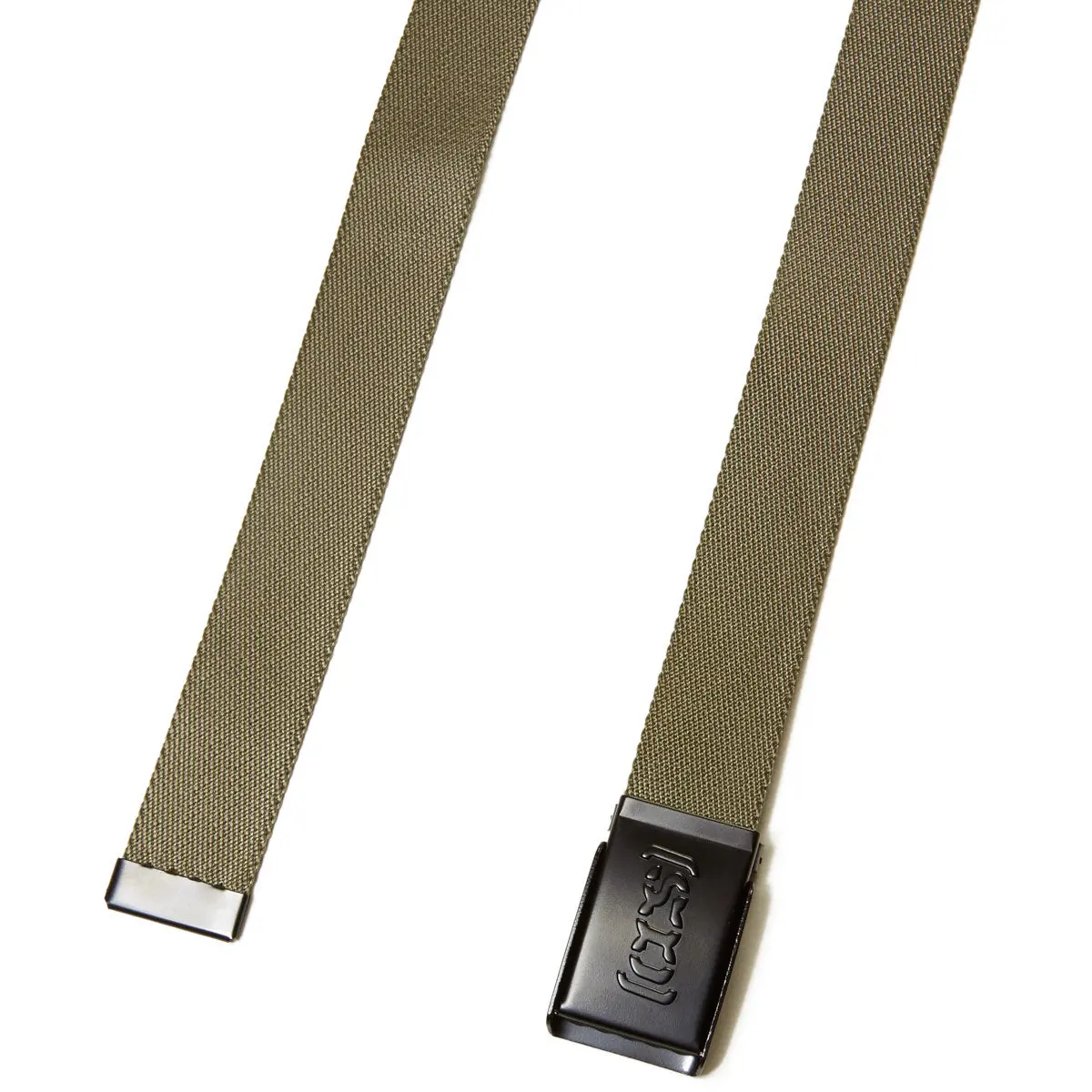 Ccs Black Logo Buckle Belt - Olive 1