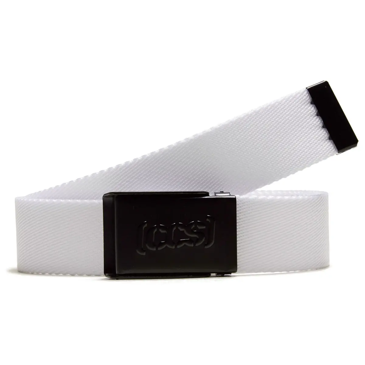 Ccs Black Logo Buckle Belt - White 1