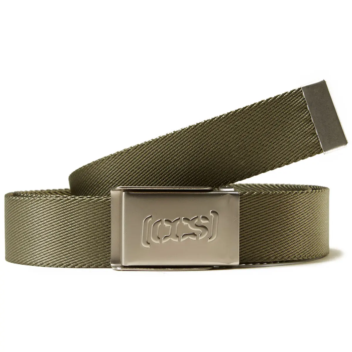 Ccs Silver Logo Buckle Belt - Olive 1