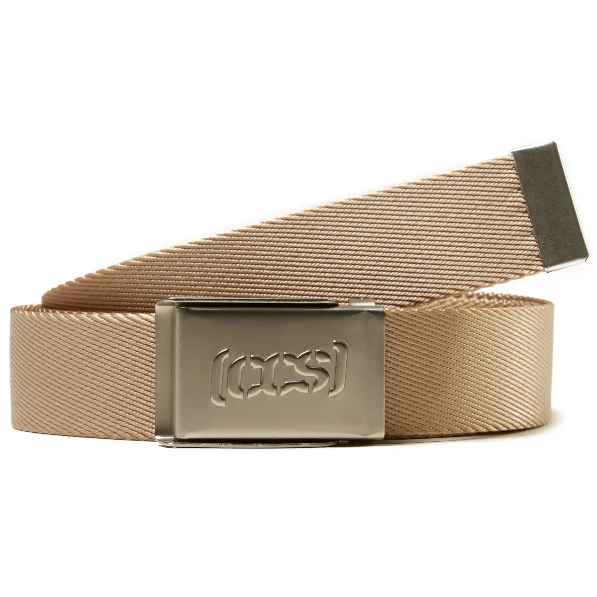 Ccs Silver Logo Buckle Belt - Tan 1