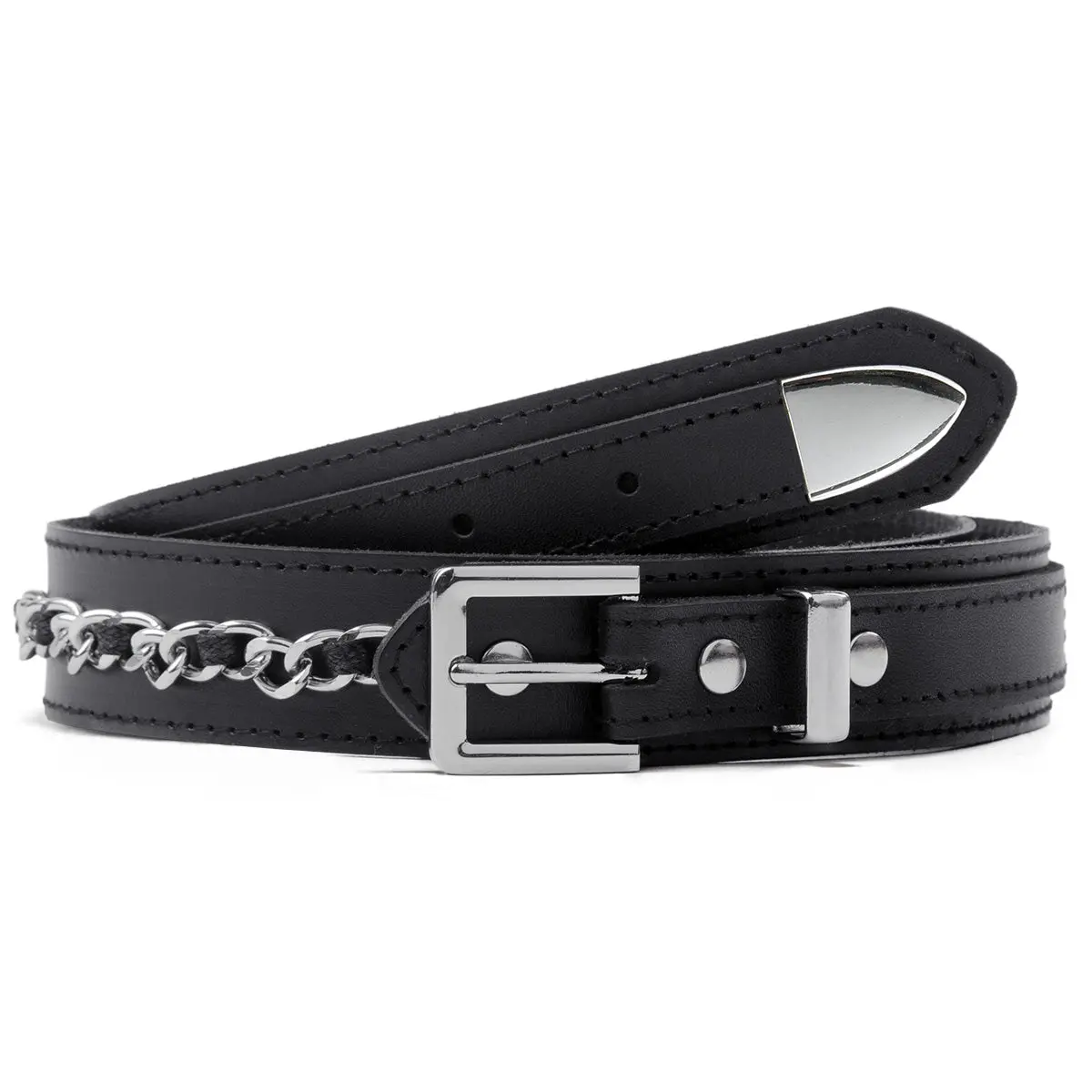 Ccs Chain Ranger Leather Belt - Black 1