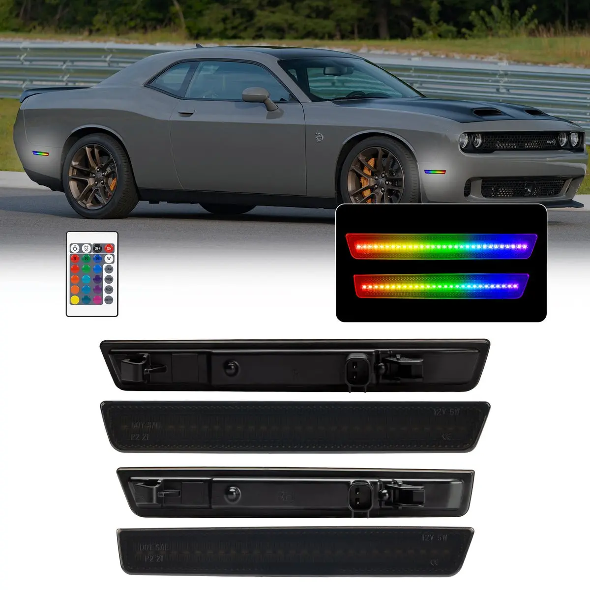 Challenger 15-23 Front/Rear Rgb Dynamic Led Side Markers 1