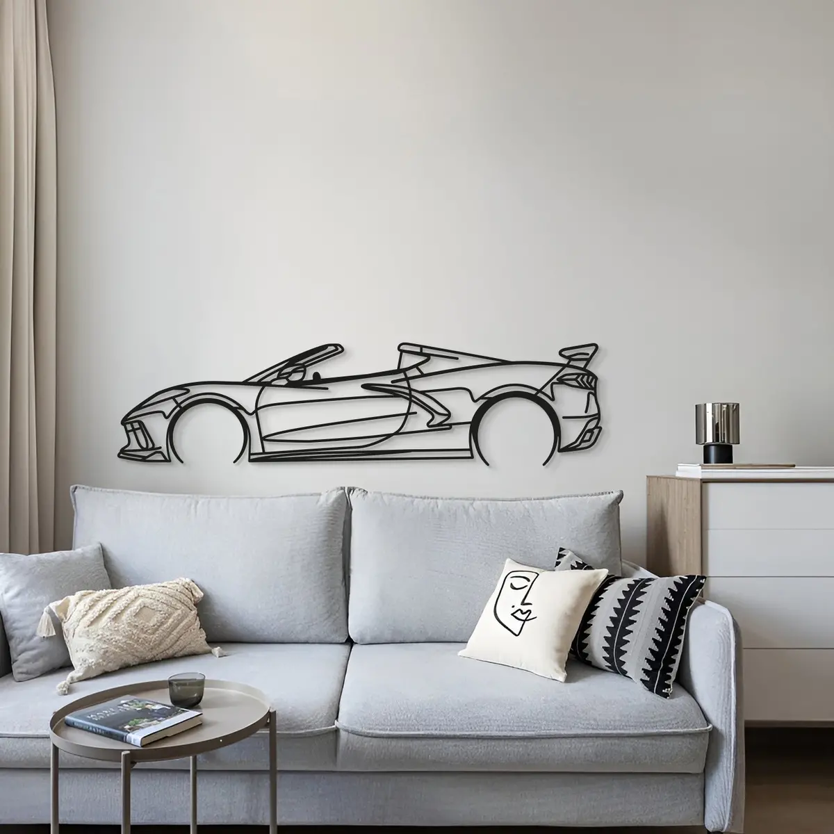 Corvette C8 Detailed Metal Car Wall Art - Mt0922 4