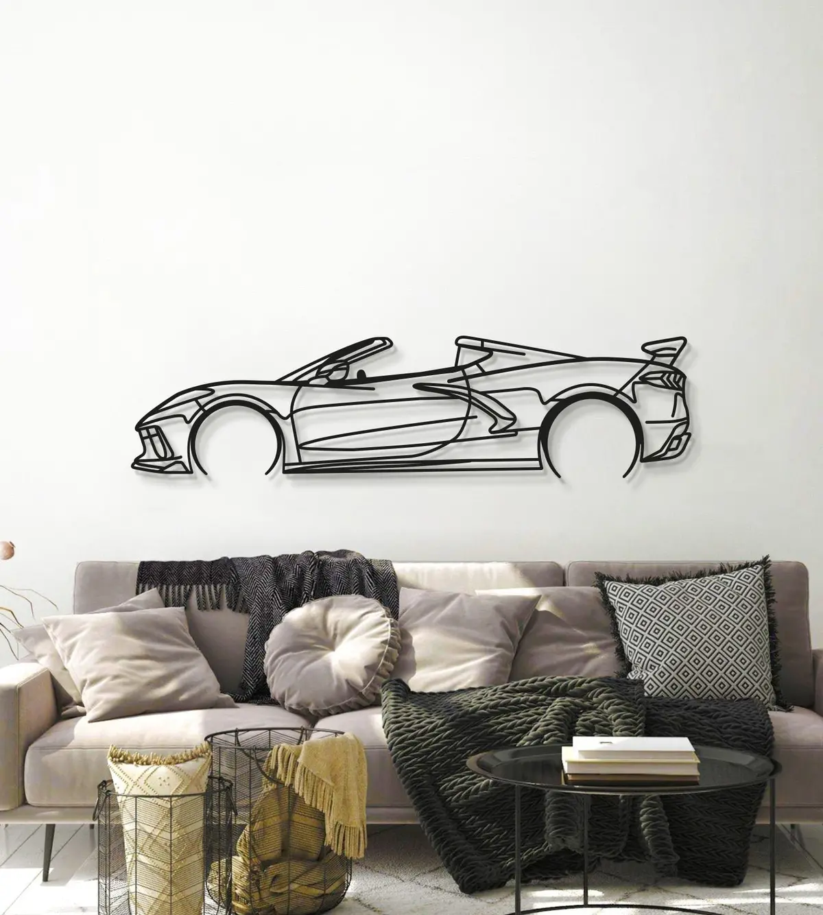 Corvette C8 Detailed Metal Car Wall Art - Mt0922 6