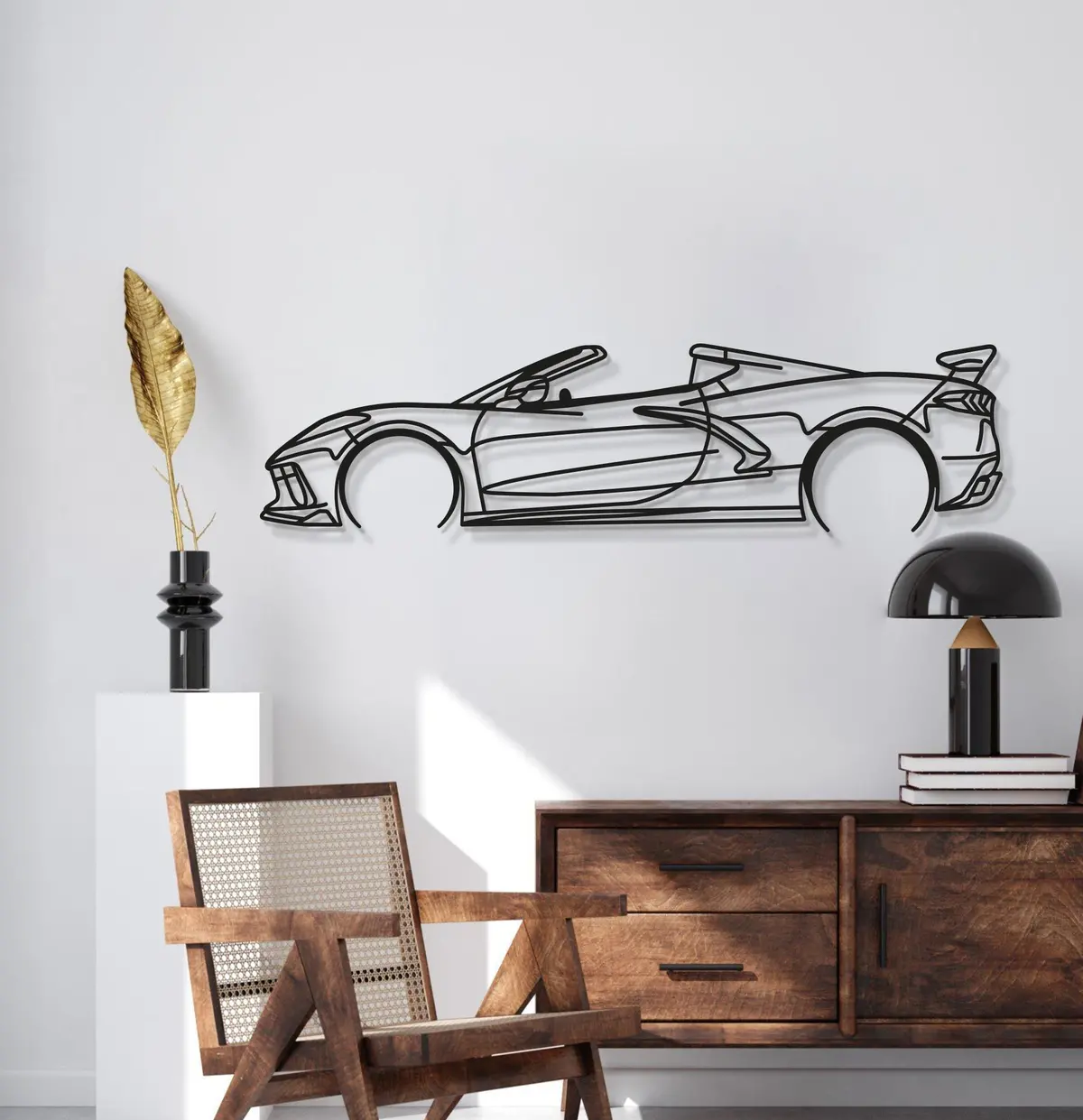 Corvette C8 Detailed Metal Car Wall Art - Mt0922 3