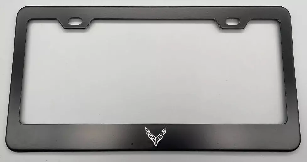Corvette C8 License Plate Frame Stainless Steel 1