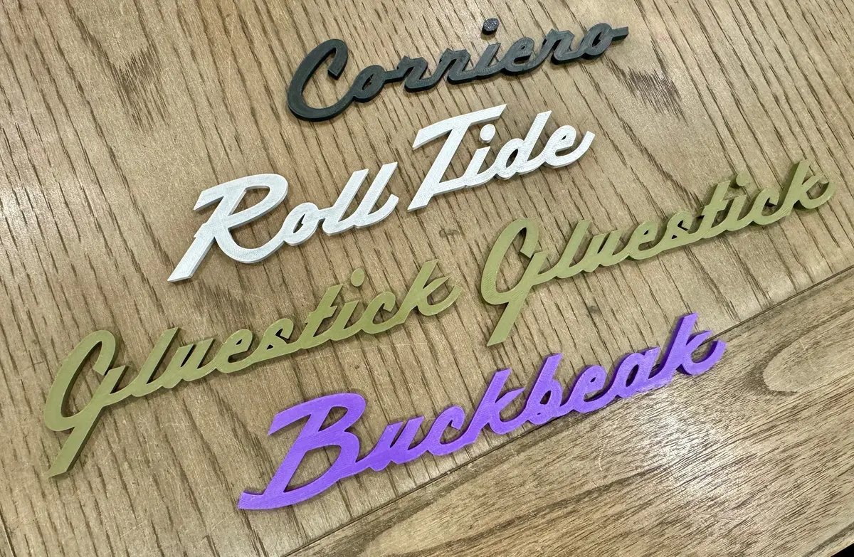 Custom Emblem Badge, Vintage Style Script Font 1