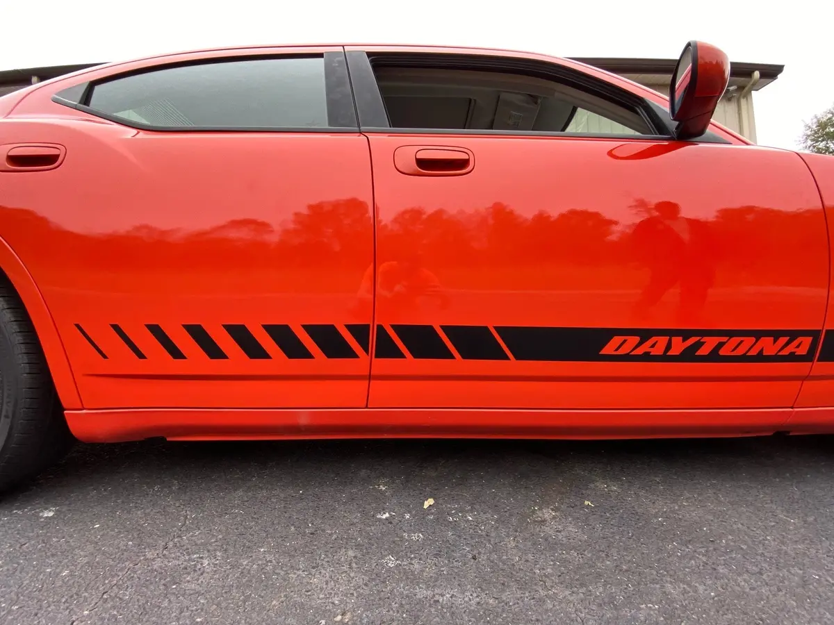 "Daytona" Side Rocker Stripe Decals For 2006-2021 Dodge Charger (X2) 1