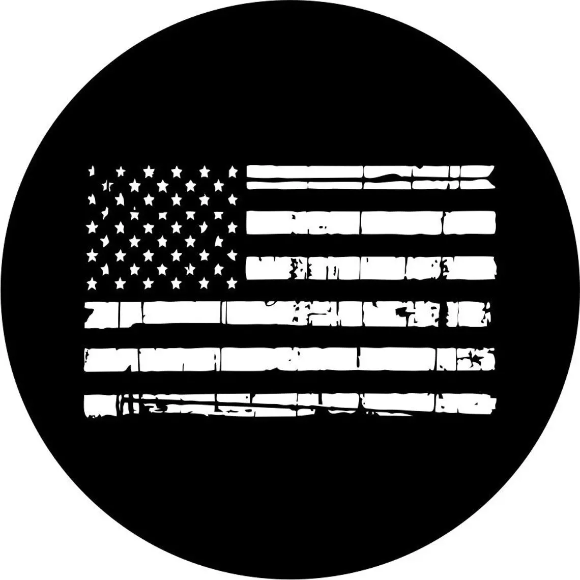 Distressed American Flag Spare Tire Cover - Customize Any Color 1