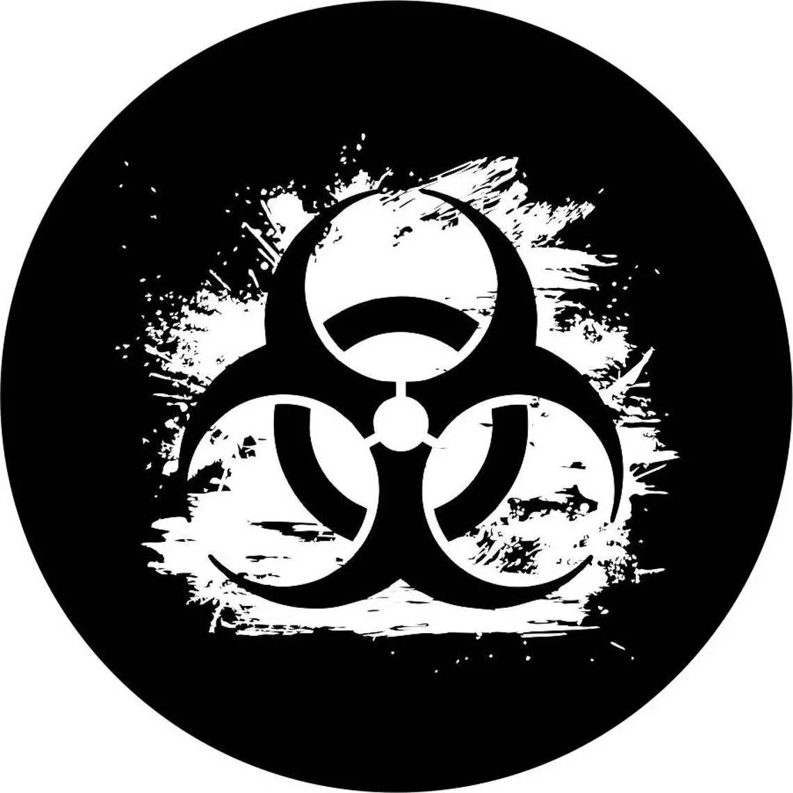 Distressed Biohazard Symbol Spare Tire Cover 1