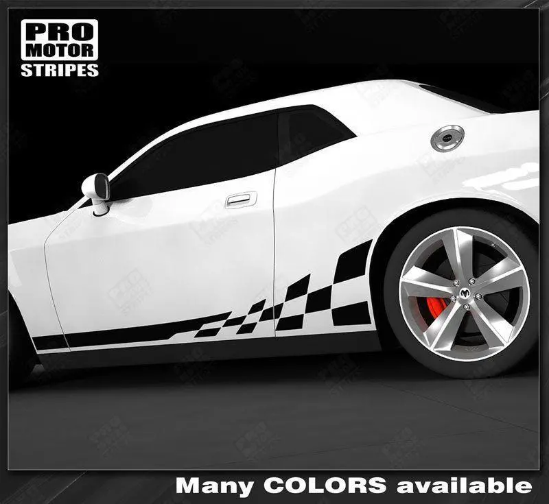 Dodge Challenger 2008-2023 Checkered Rocker Side Stripes 1