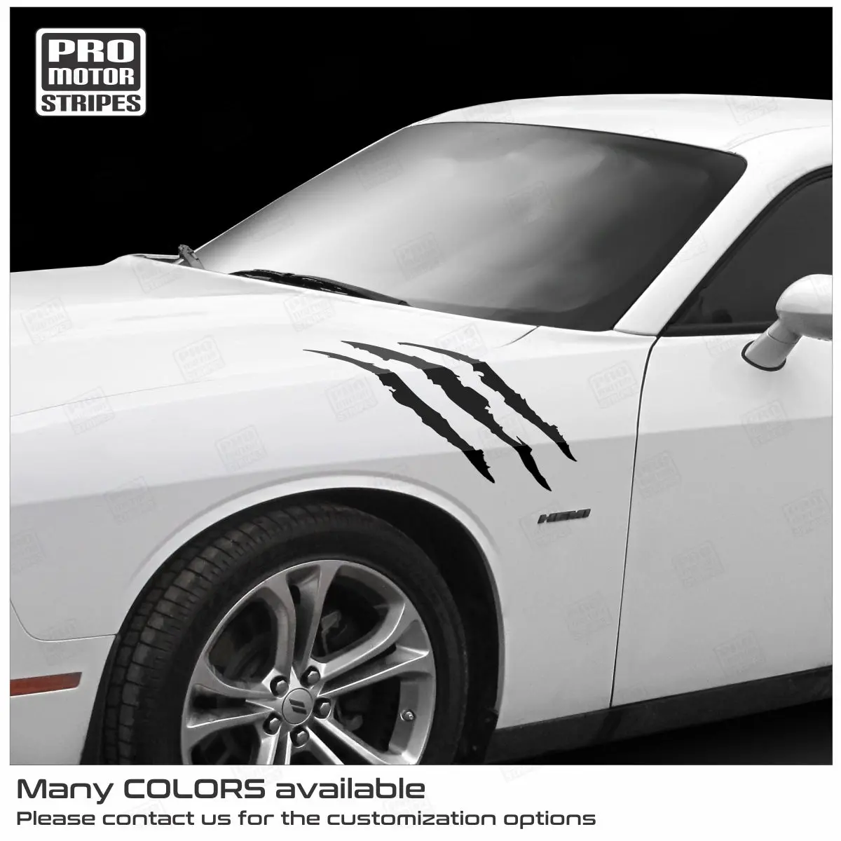 Dodge Challenger 2008-2023 Fender Claw Marks Rips Stripes Decals 1