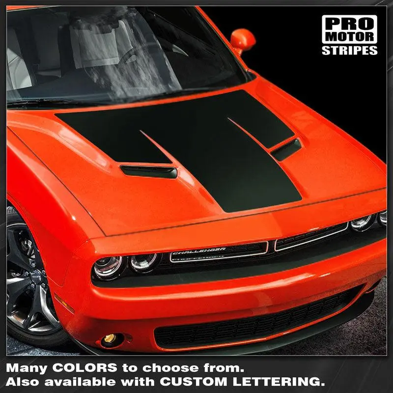Dodge Challenger 2008-2023 Hood Blackout T-Stripe Decal 1