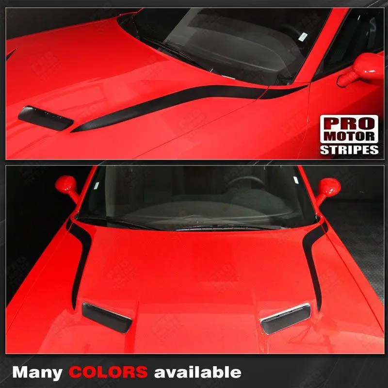 Dodge Challenger 2008-2023 Hood Cowl Side Accent Stripes 1