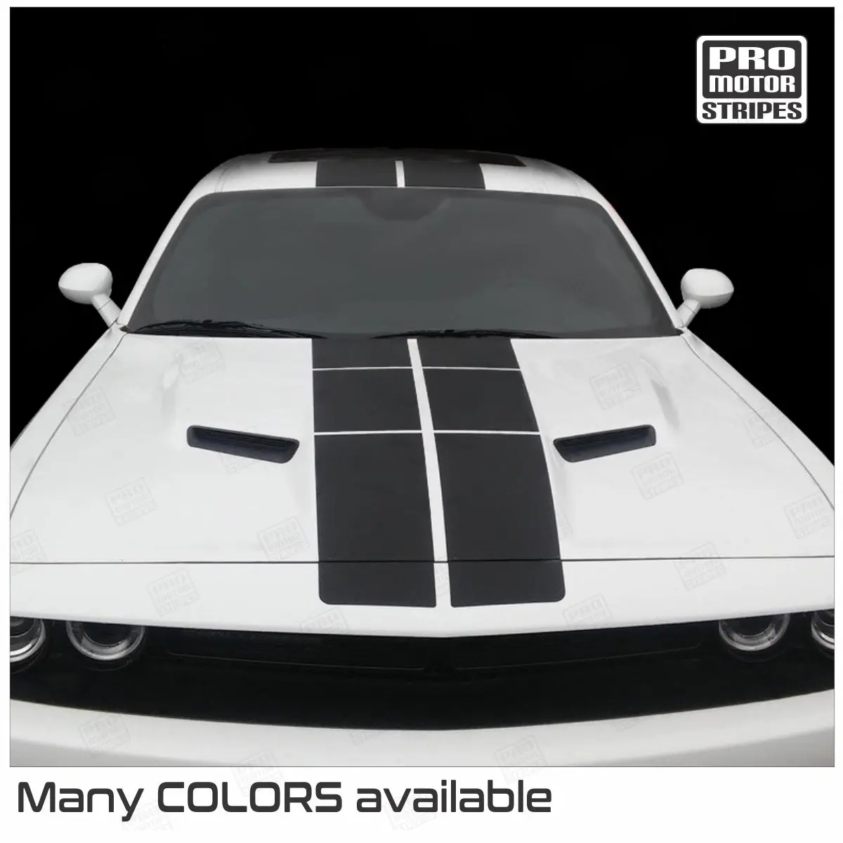 Dodge Challenger 2008-2023 Pulse Rally Top Strobe Stripes Decals 1