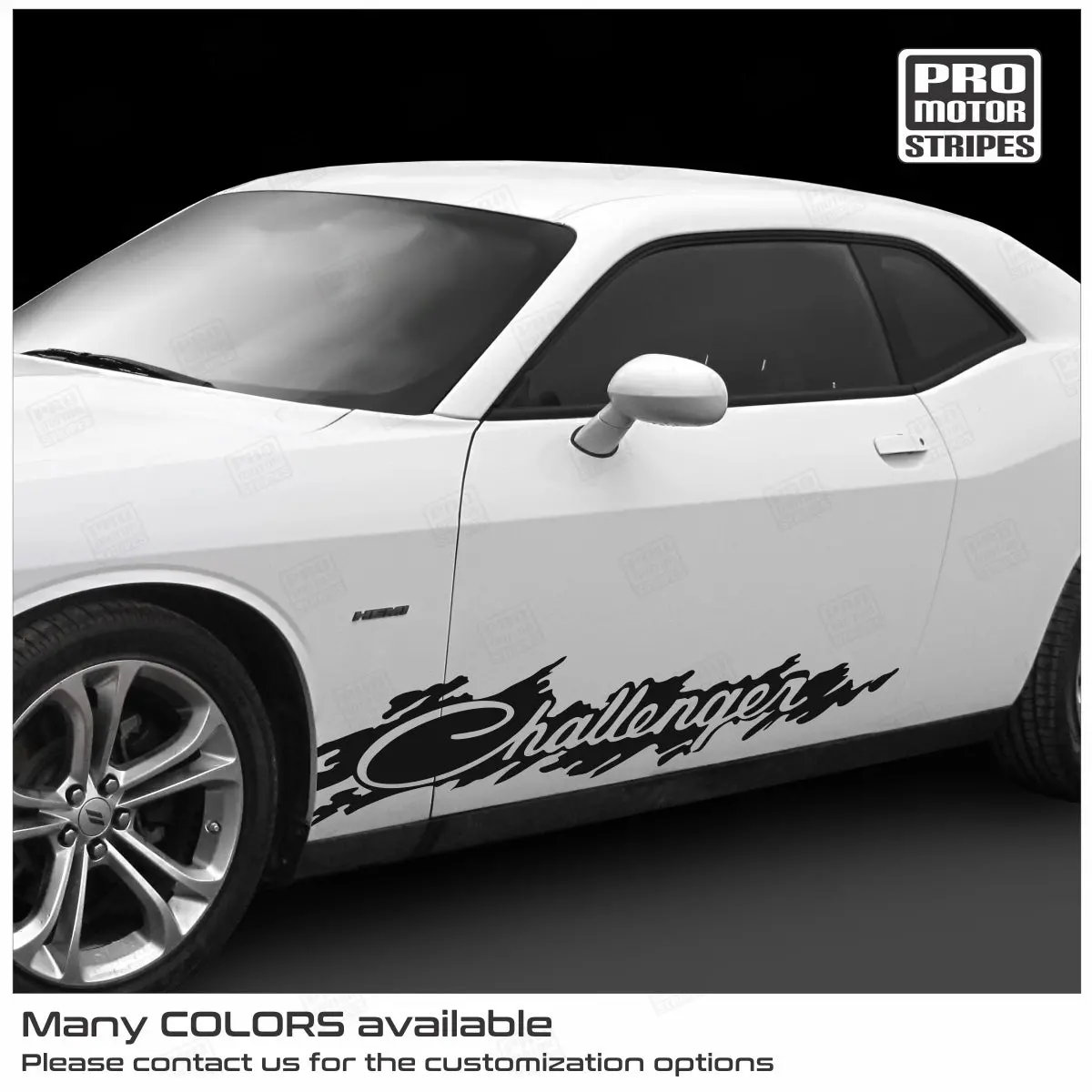 Dodge Challenger 2008-2023 Side Mud Splash Accent Stripes Decals 1
