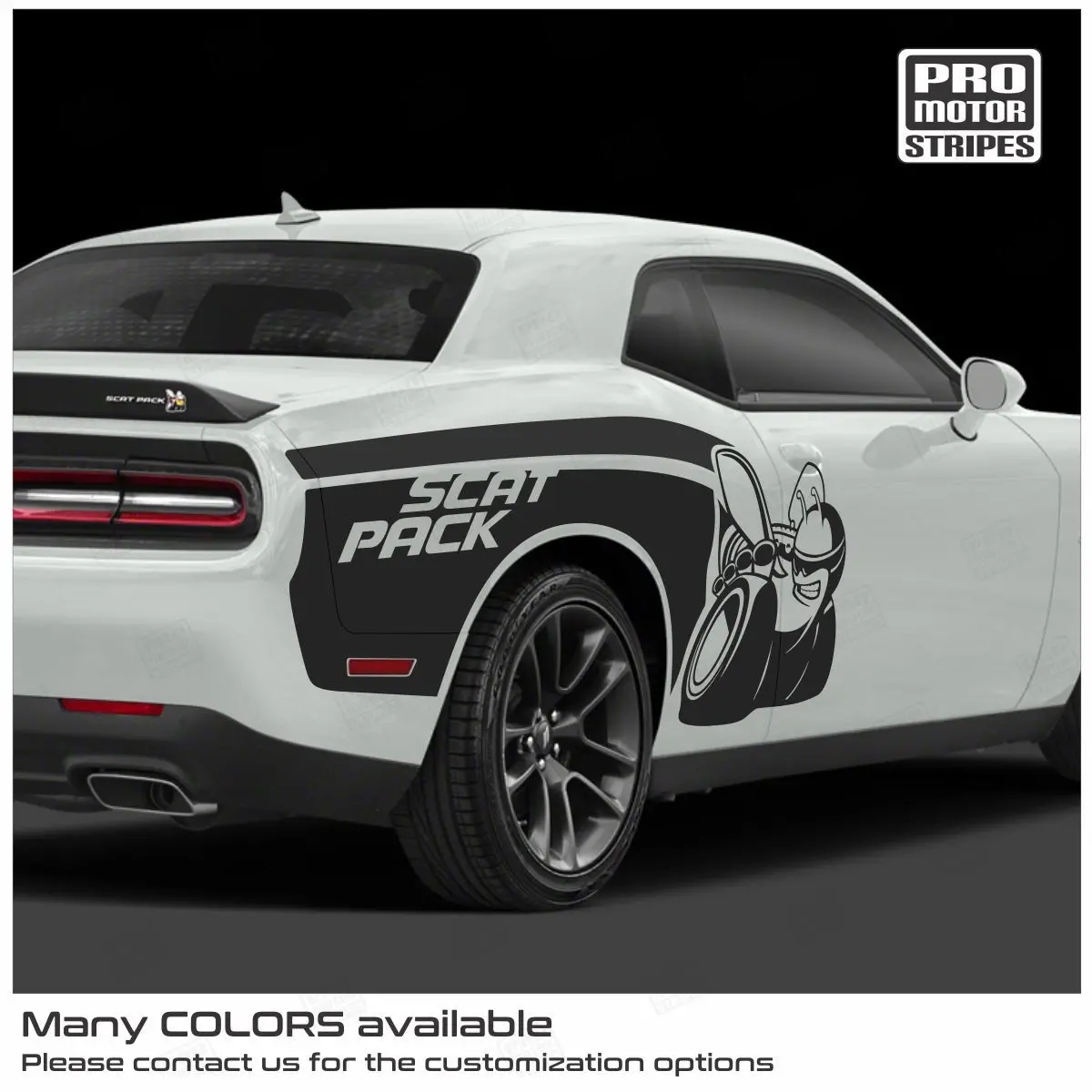 Dodge Challenger 2008-2023 Side Scat Pack Bee Stripes Decals 1