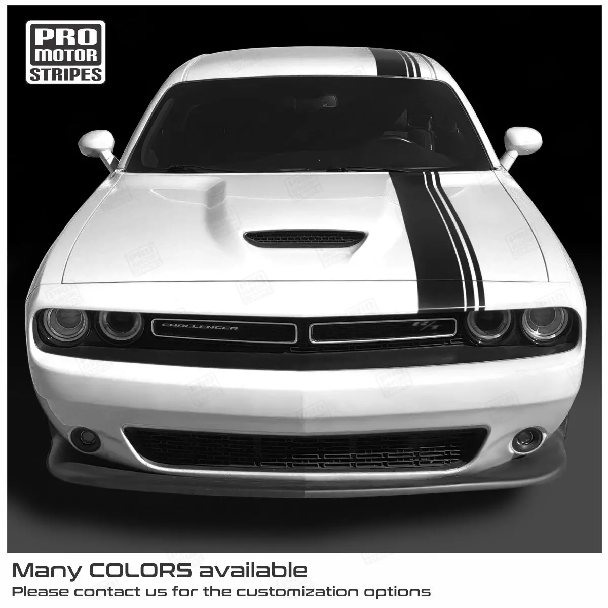 Dodge Challenger 2008-2023 Top Strobe Offset Stripes 1