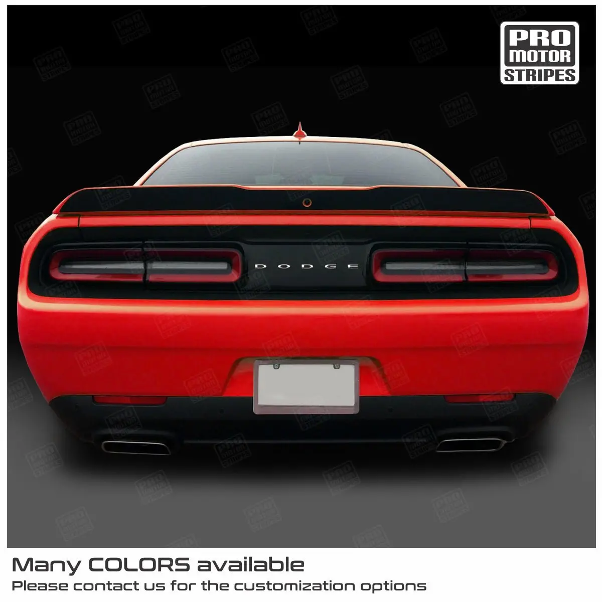 Dodge Challenger 2015-2023 Spoiler Rear Wing Blackout Stripe Decal 1