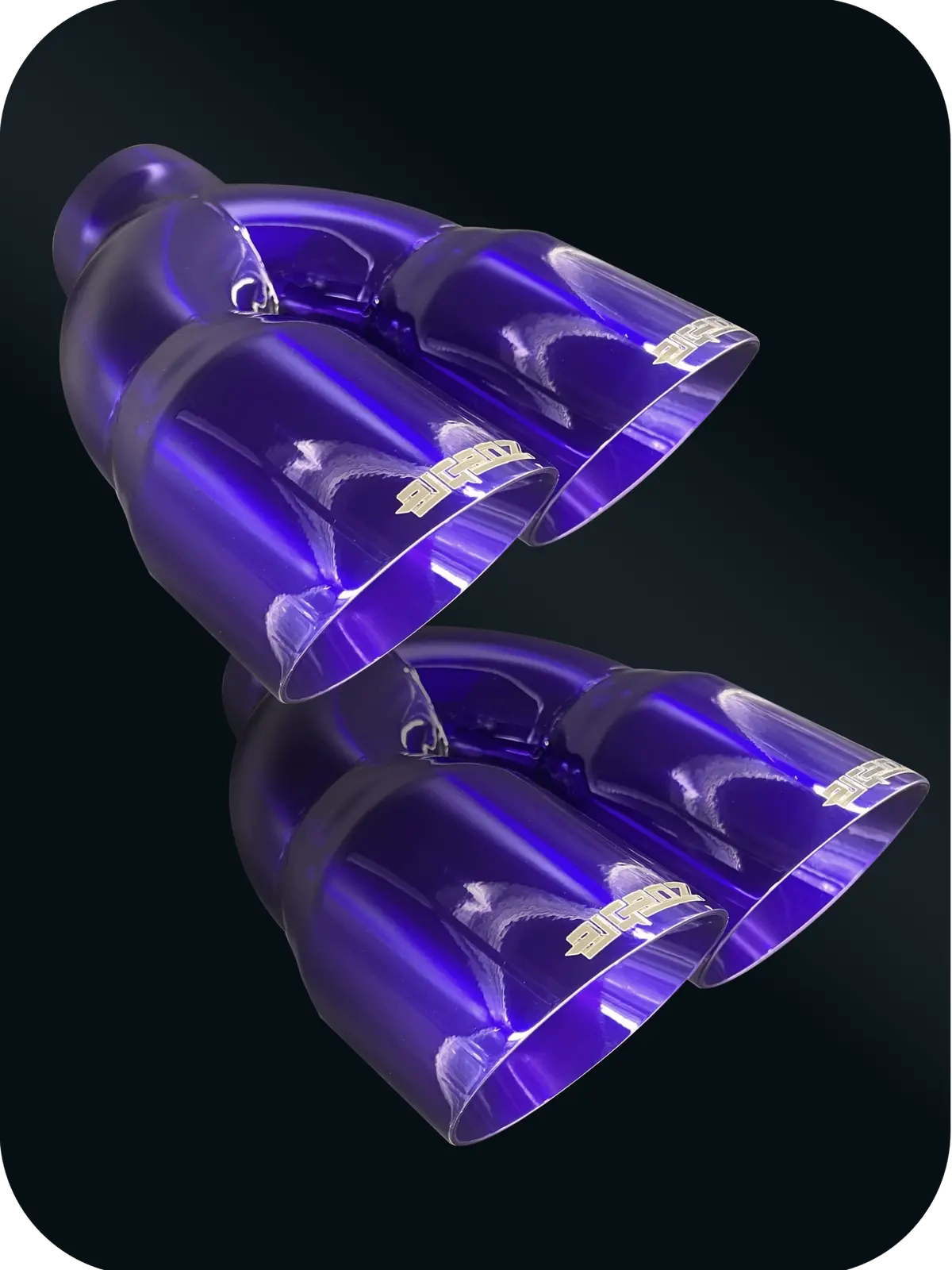 Dodge Challenger 4" Outlet Quad Tips Set Candy Purple 1