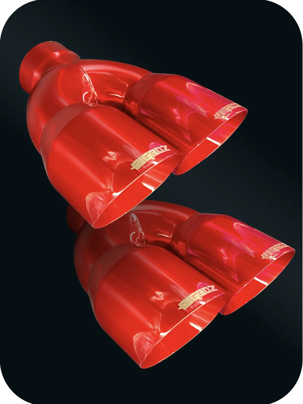 Dodge Challenger 4" Outlet Quad Tips Set Candy Red 1