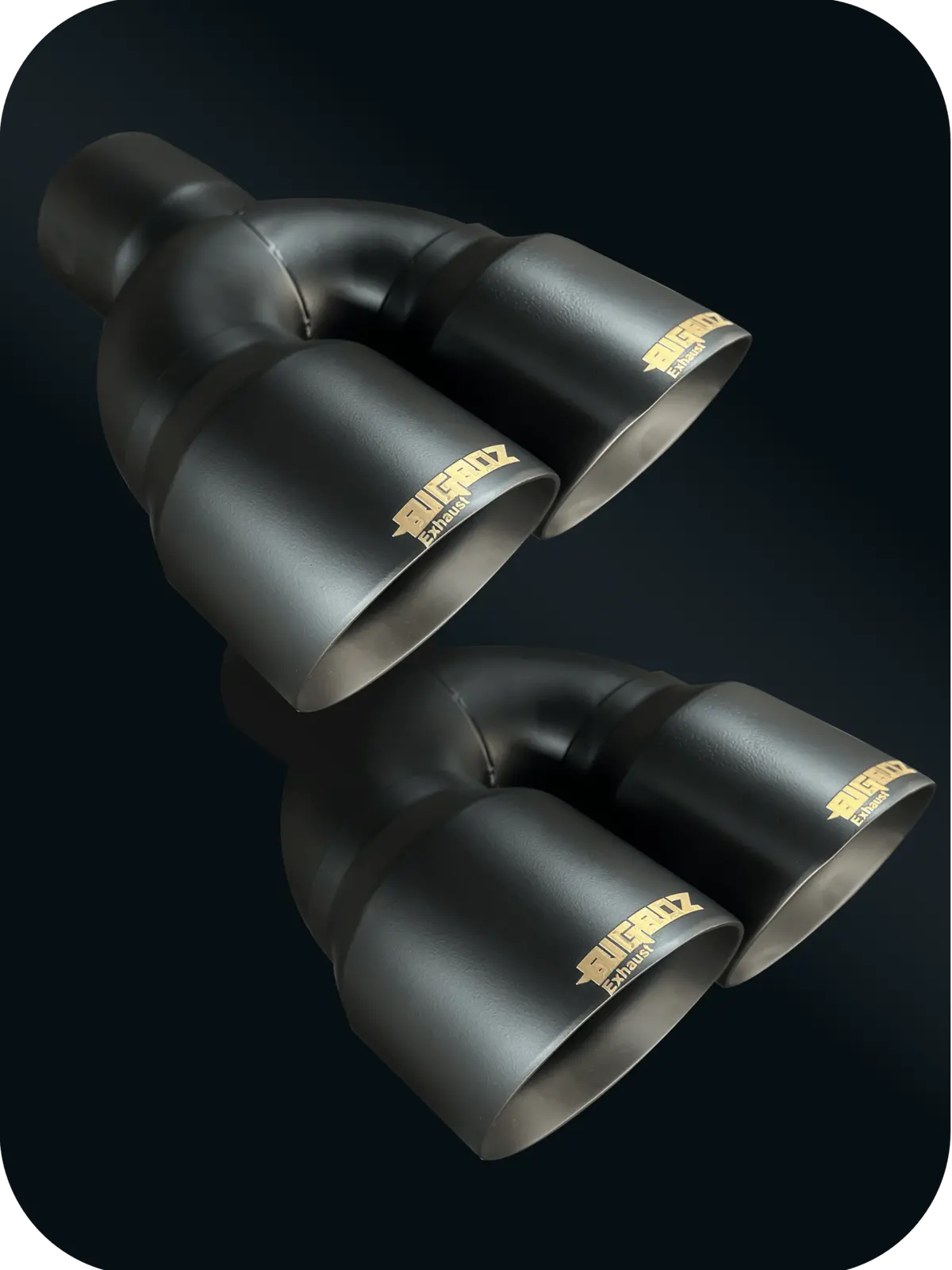 Dodge Challenger 4" Outlet Quad Tips Set Cerakote Flat Black 1