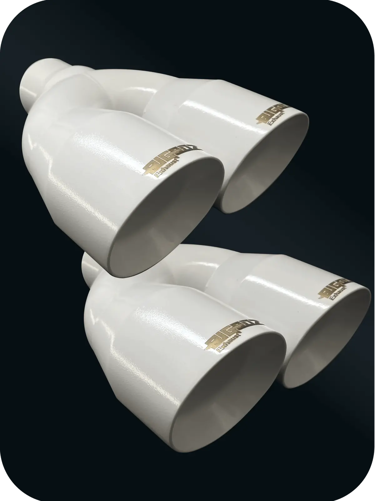 Dodge Challenger 4" Outlet Quad Tips Set Gloss White 1