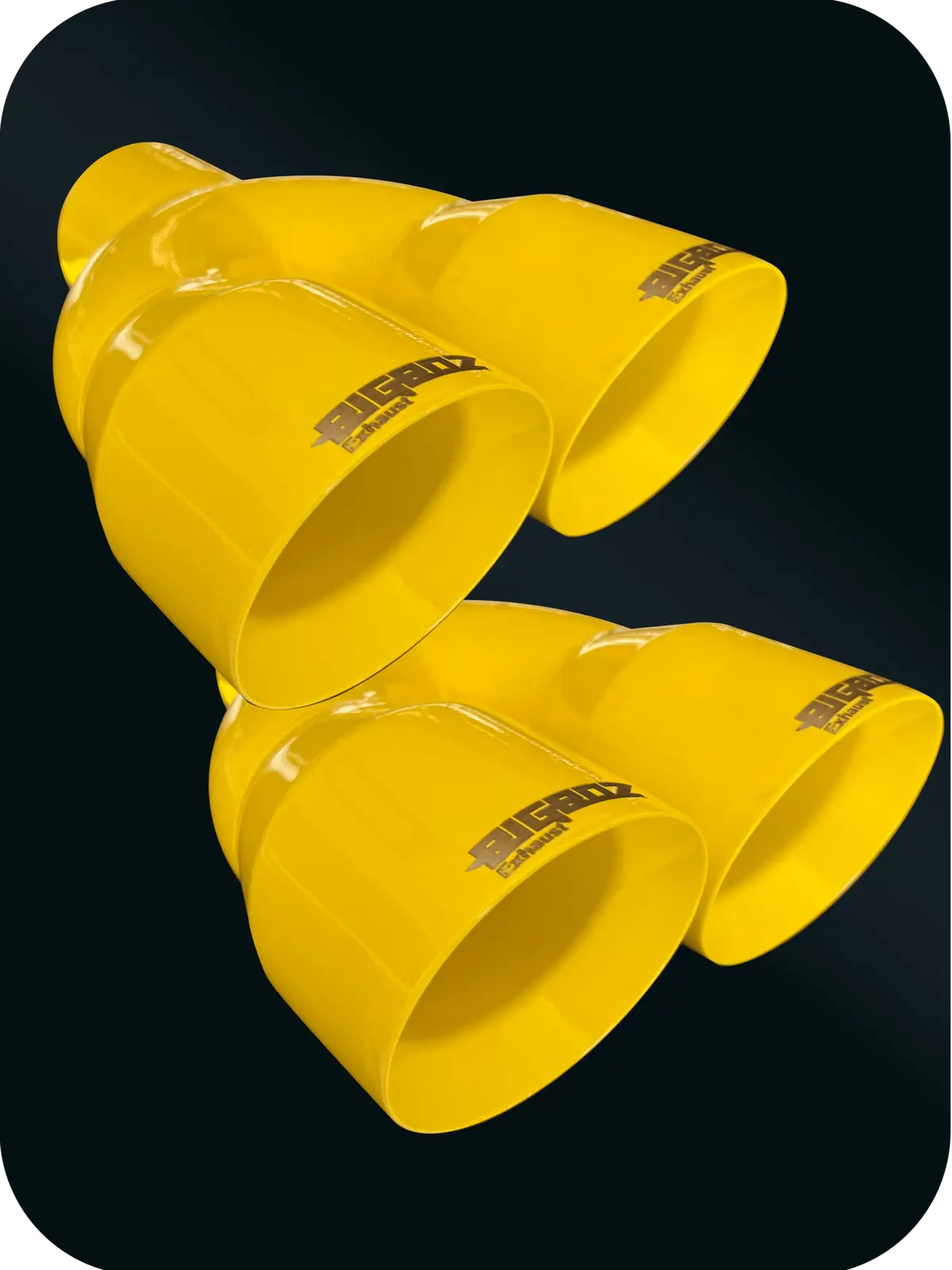 Dodge Challenger 4" Outlet Quad Tips Set Gloss Yellow 1
