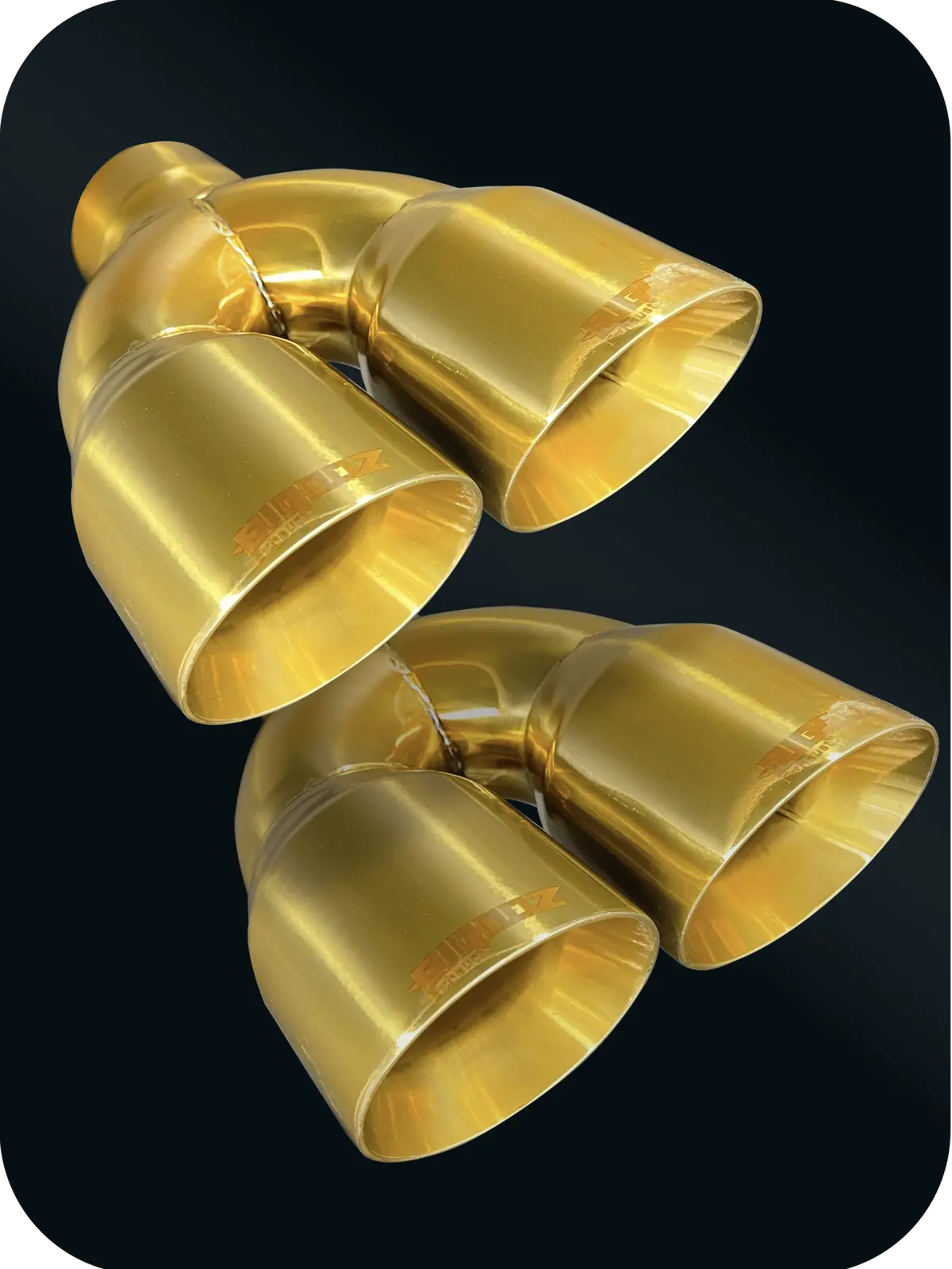 Dodge Challenger 4" Outlet Quad Tips Set Gold 1