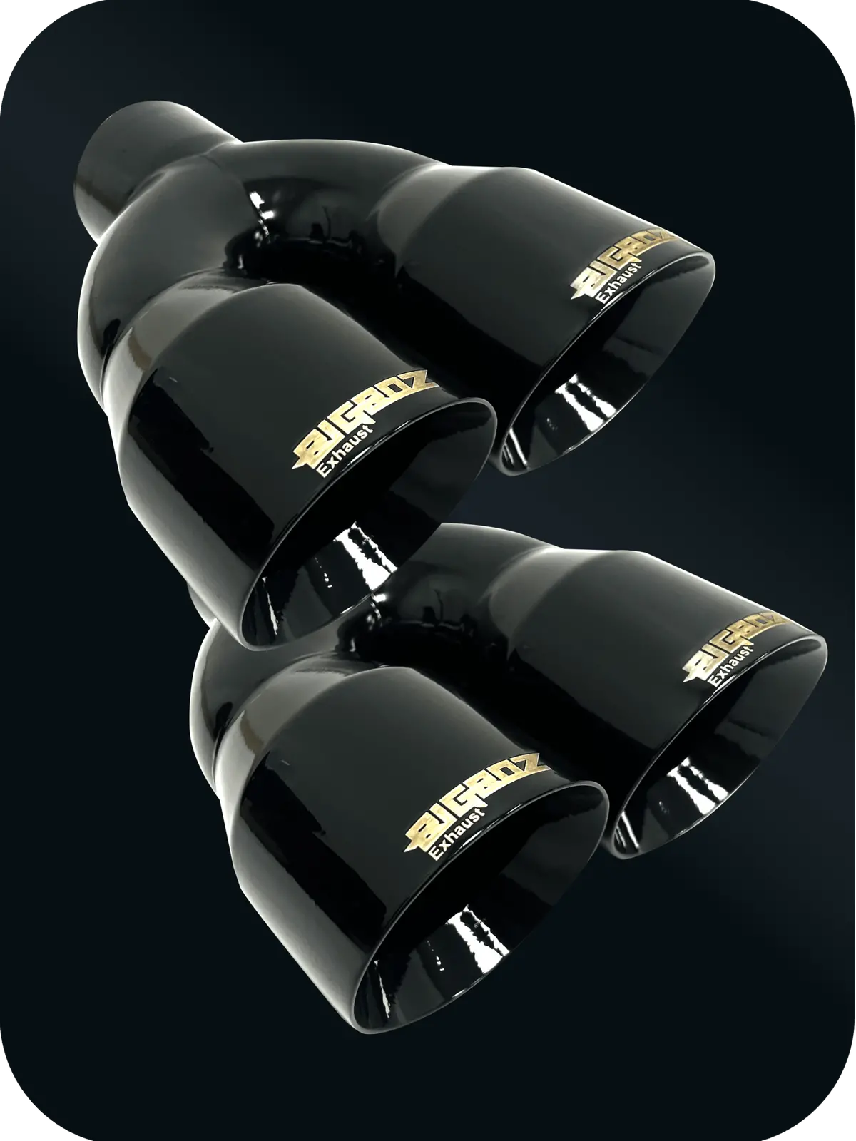 Dodge Challenger 4" Outlet Quad Tips Set Ultra Gloss Black 1