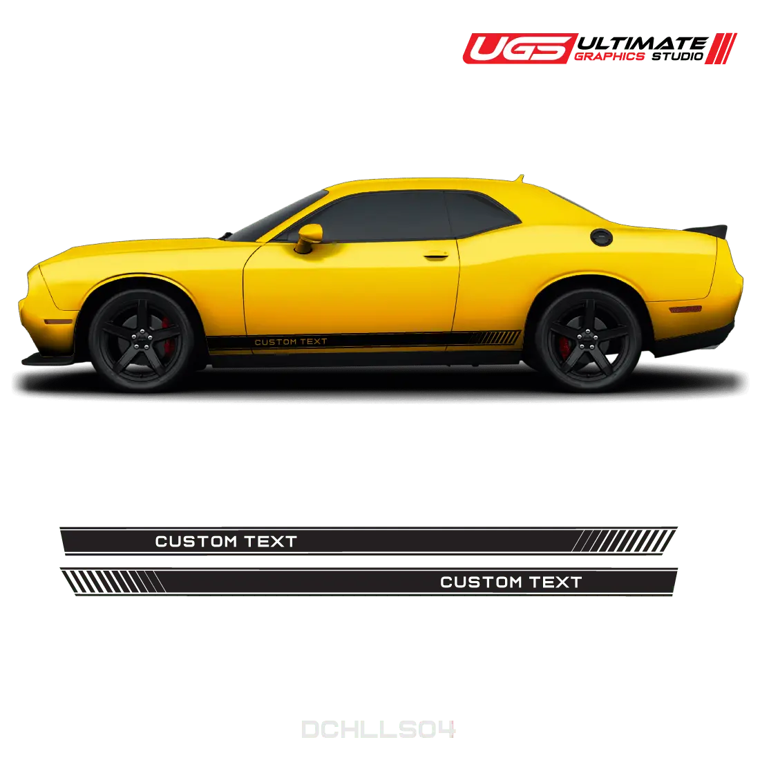 Dodge Challenger Side Skirt Graphics Custom Text 1
