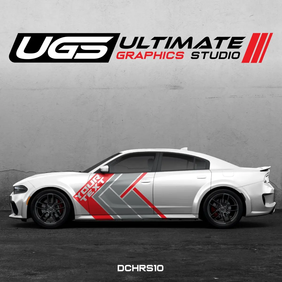 Dodge Charger Side Graphics 2 Color Custom Text 4