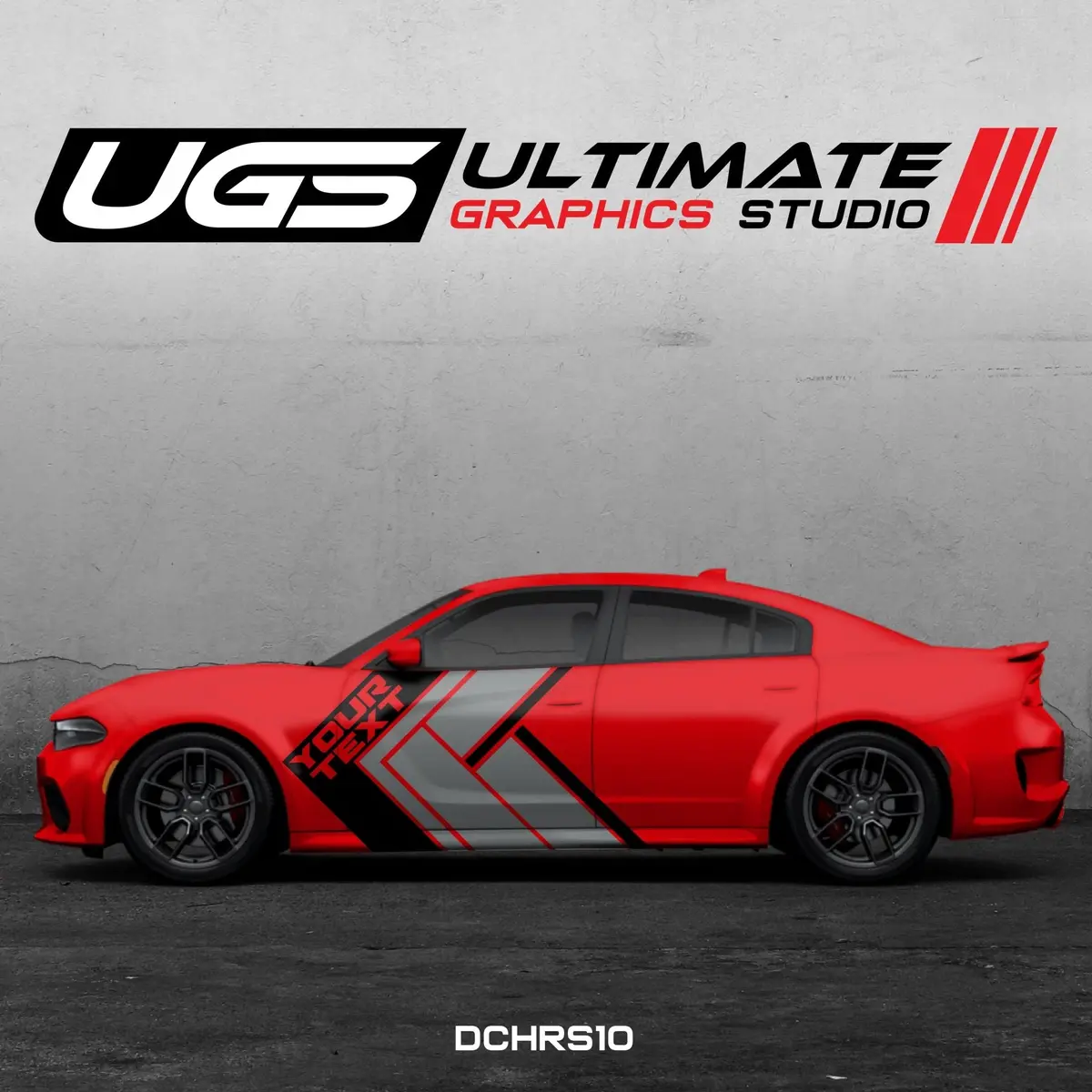 Dodge Charger Side Graphics 2 Color Custom Text 5