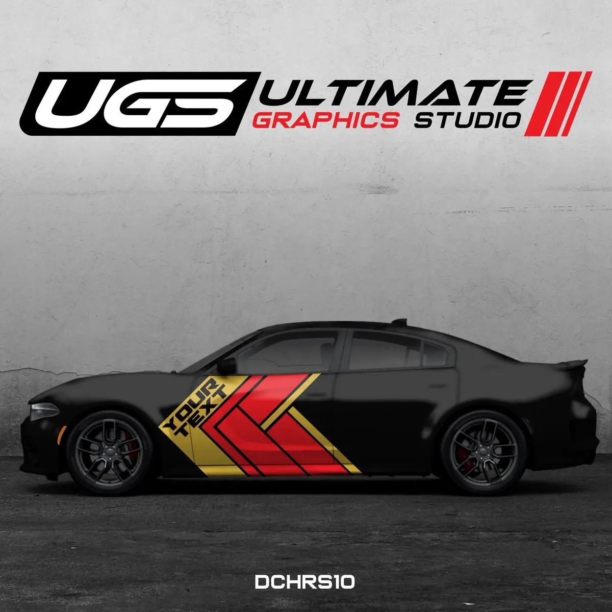 Dodge Charger Side Graphics 2 Color Custom Text 4