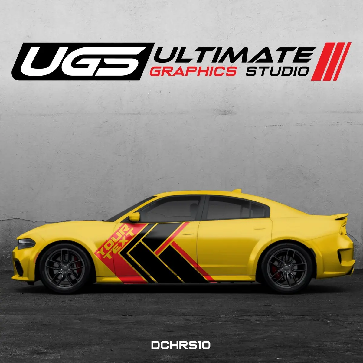 Dodge Charger Side Graphics 2 Color Custom Text 3